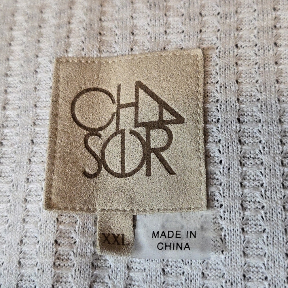 Chaser Ivory Waffle Henley XXL Has Some Armpit Greying - Picture 4 of 9